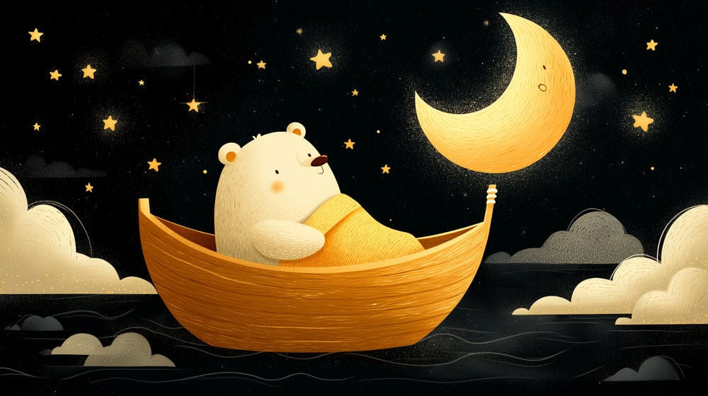 Moonlit Dream Bear Mural Wallpaper