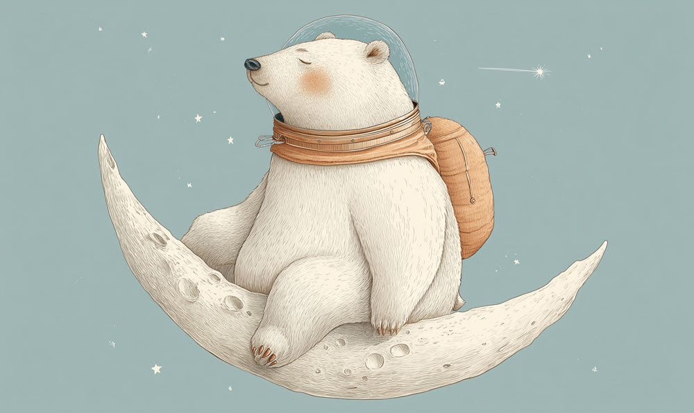 Moonlit Polar Bear Dream Mural Wallpaper