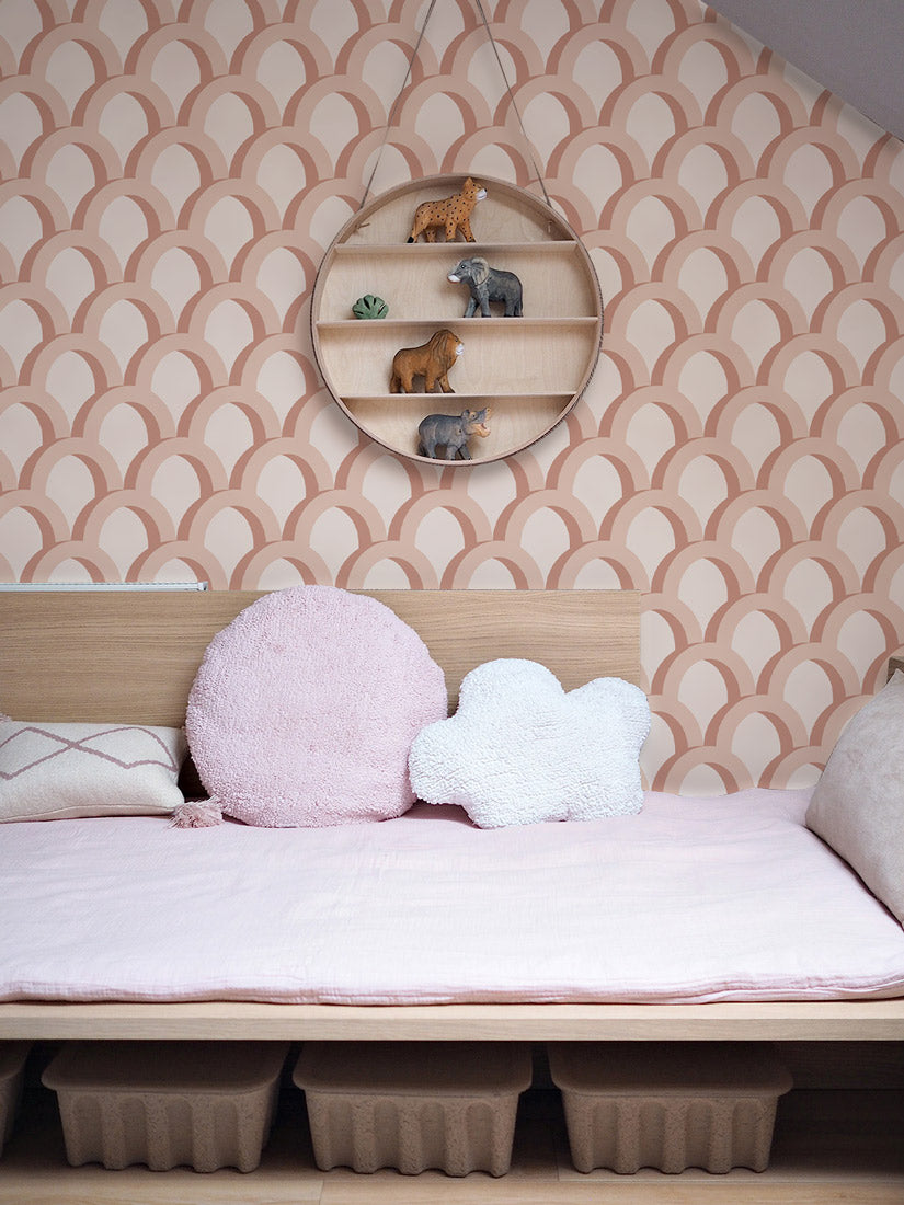 Blush Archway Elegance Mural Wallpaper in children's room