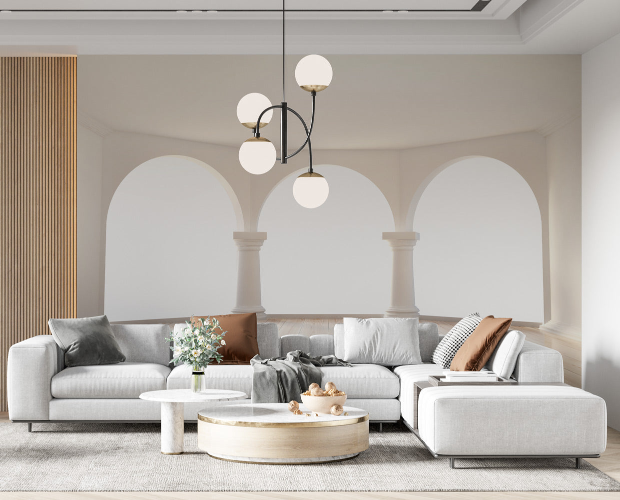 Timeless Archway Elegance Mural Wallpaper in living room