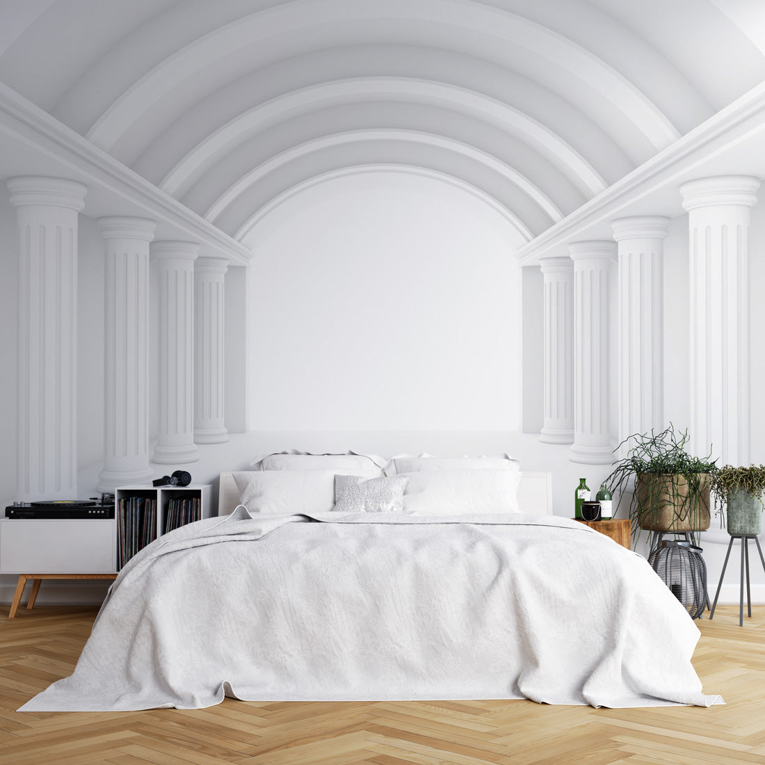 Grand Archway Columns Mural Wallpaper in bedroom