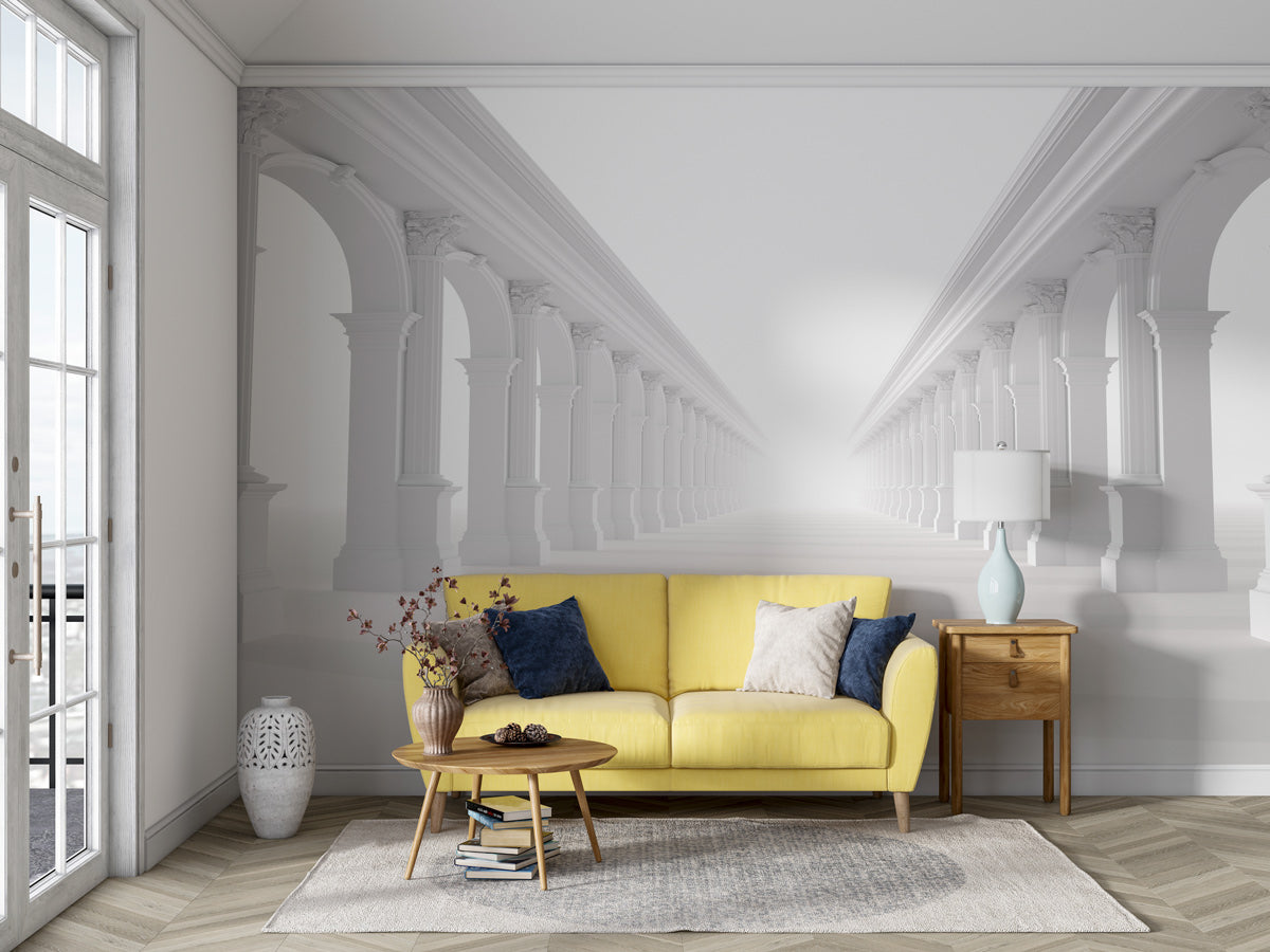 Endless Arched Elegance Mural Wallpaper in living room