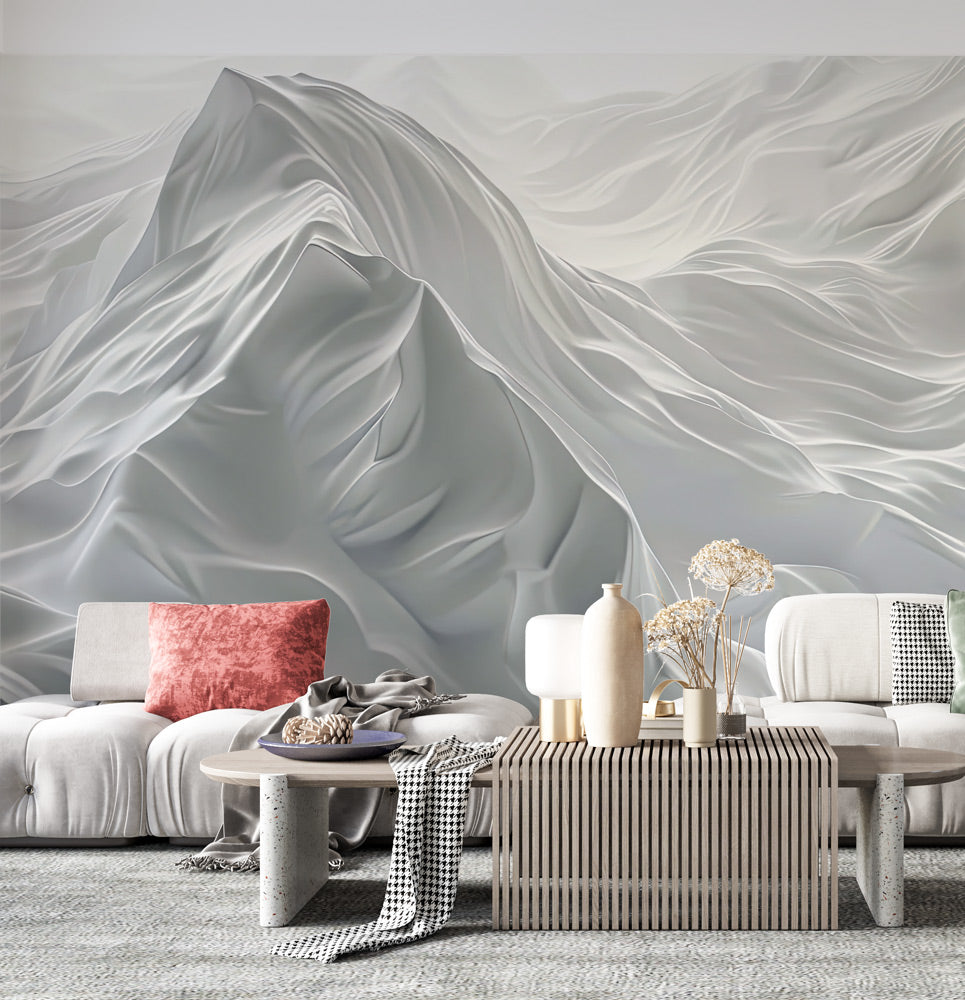 Abstract Mountain Dreamscape Mural Wallpaper in living room