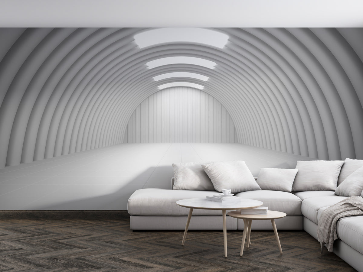 Modern Archway Retreat Mural Wallpaper in living room