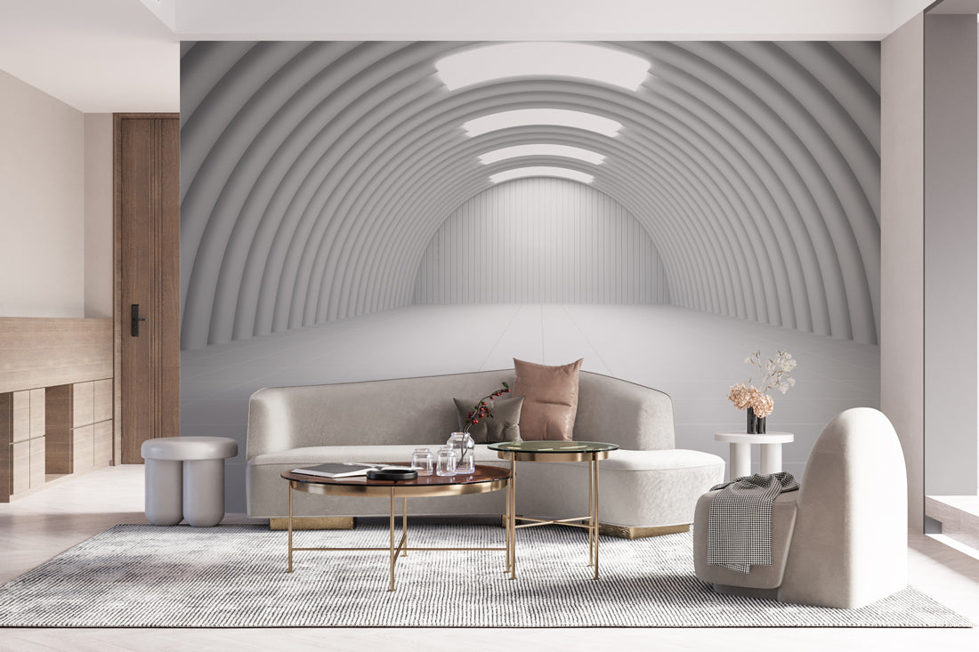 Modern Archway Retreat Mural Wallpaper in living room
