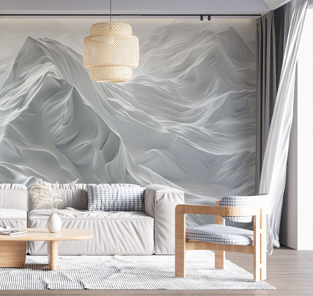 Abstract Mountain Dreamscape Mural Wallpaper in living room