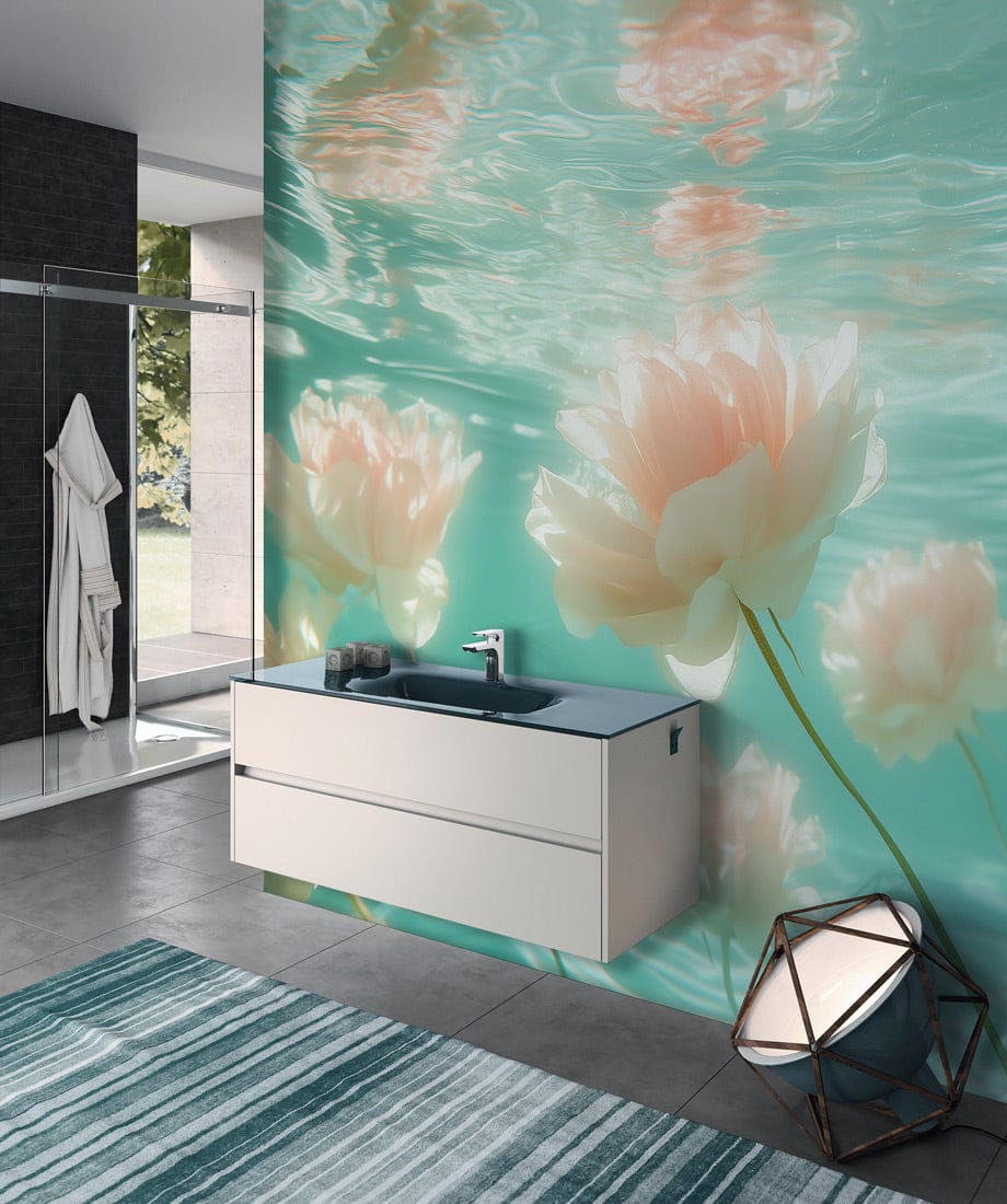 Submerged Petal Serenity Mural Wallpaper