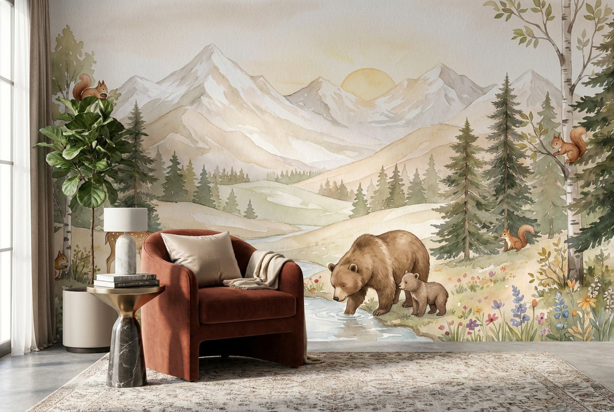 Beige Woodland Enchanted Forest Wallpaper Mural - image 8