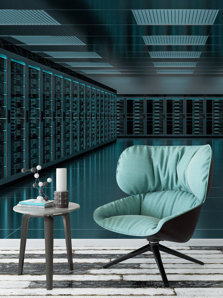 Futuristic Data Center Design Mural Wallpaper in server room