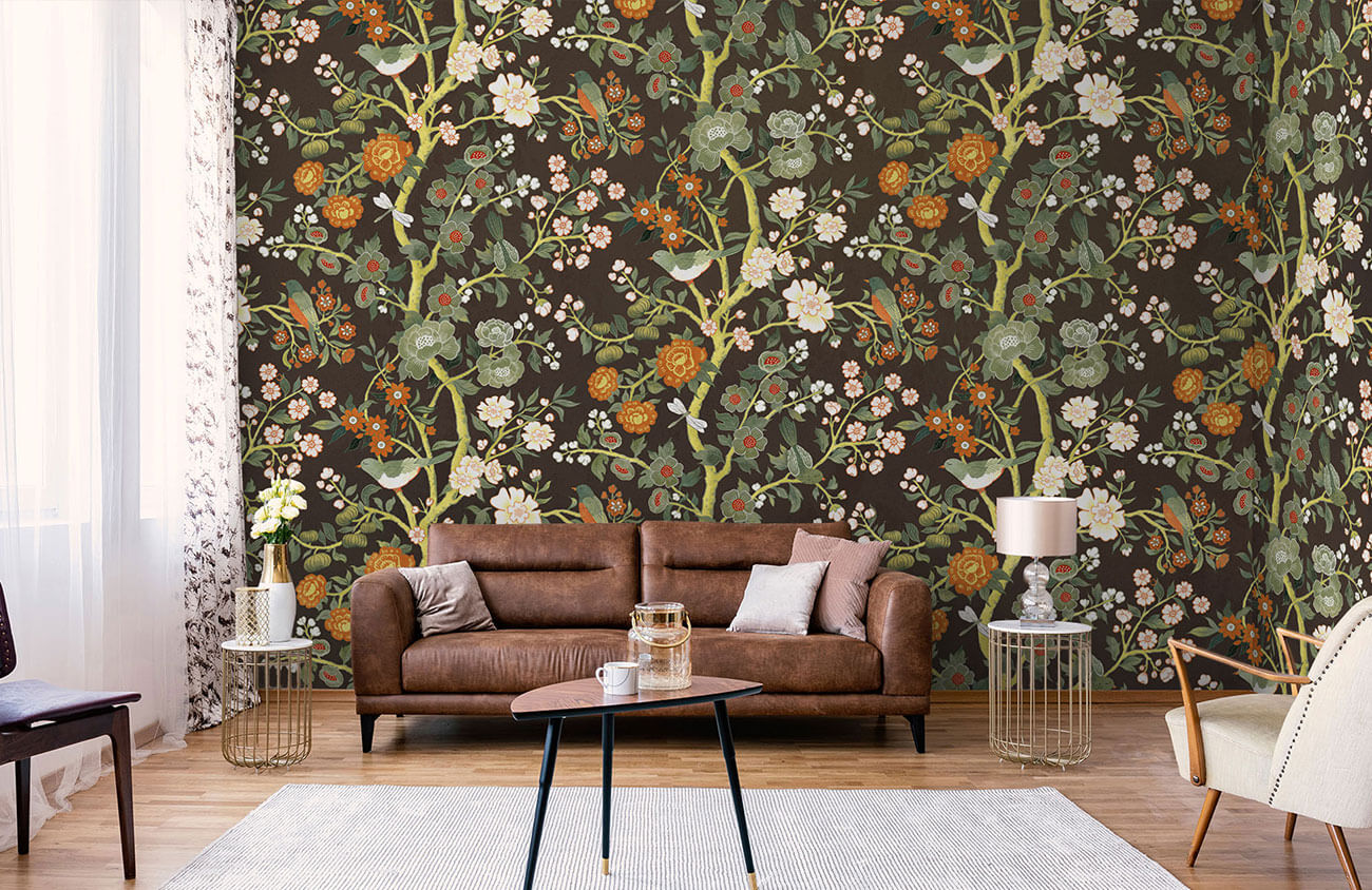 Moderne geometrische Holztextur Tapete Wandbild