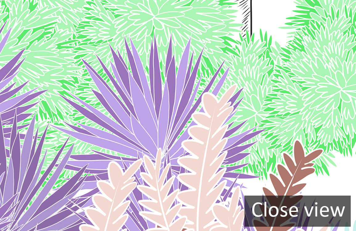 Carta da parati murale giungla tropicale colorata