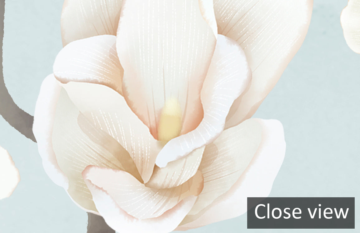 Elegant Magnolia Floral Mural Wallpaper
