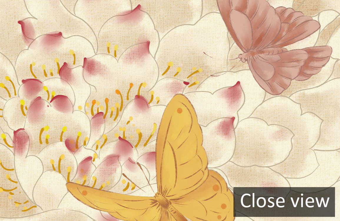 Vintage Floral Butterfly Wallpaper Mural