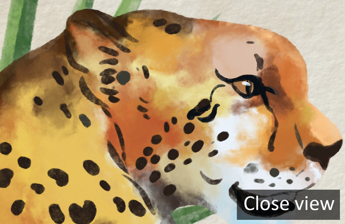 Exotic Jungle Leopard Mural Wallpaper