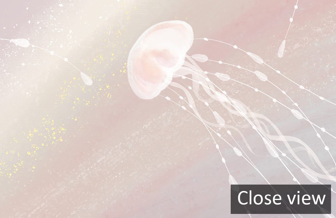 Whimsical Planetary Jellyfish Mural Wallpaper