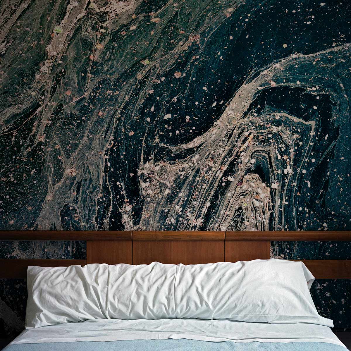 Abstract Blue Marble Wallpaper Decoration Art