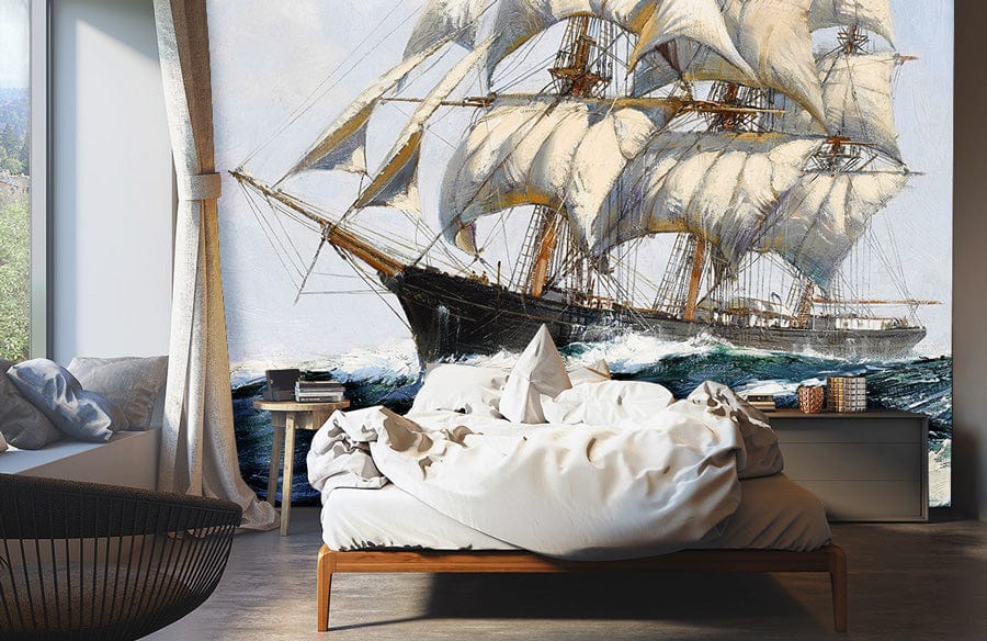 a sea voyage wallpaper for the bedroom