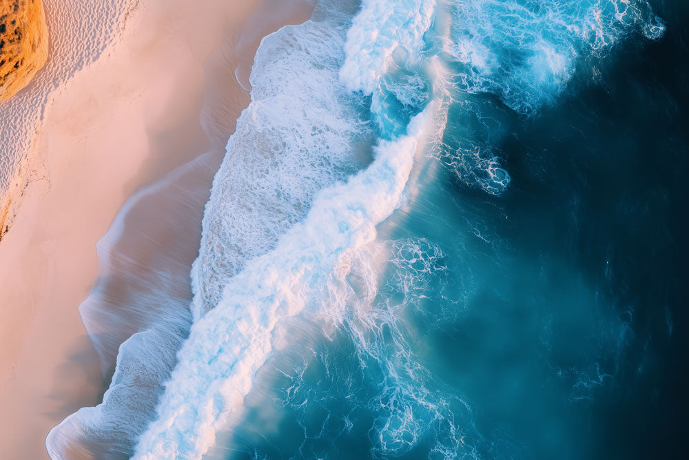 Aerial Coastline Surf Mural Wallpaper