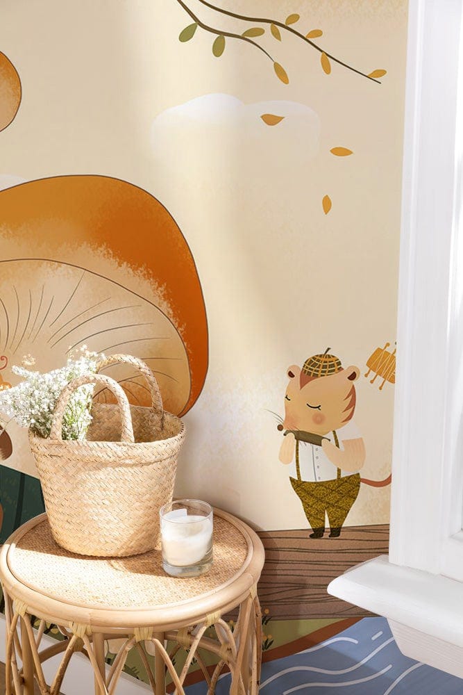 Animal Band Concert Wallpaper Mural for Use in Decorating Nurseries
