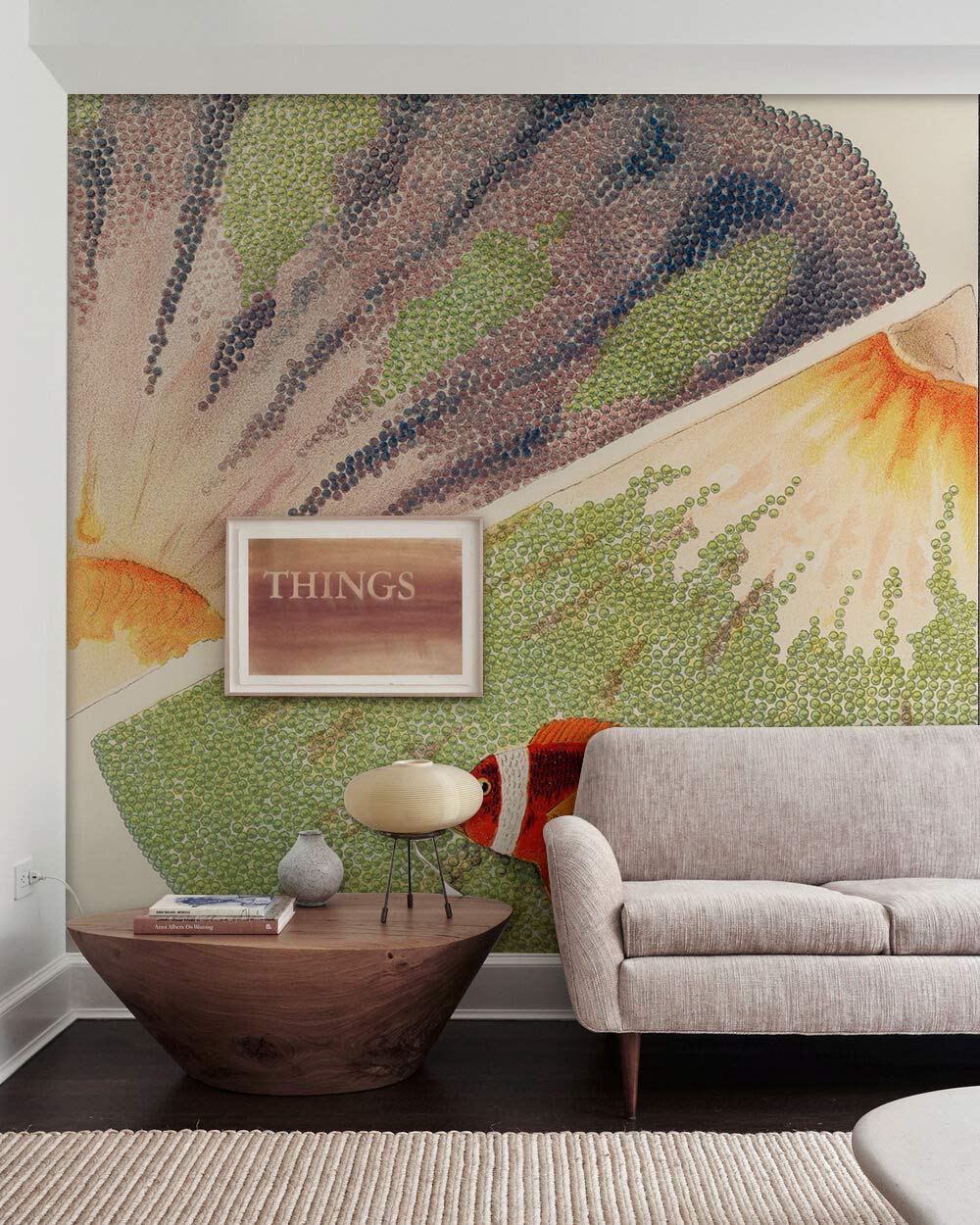 Barrier Reef Anemones Painting Fish Wallpaper Mural