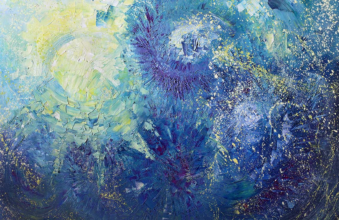 Abstract Watercolor Pink Blue Wallpaper Mural