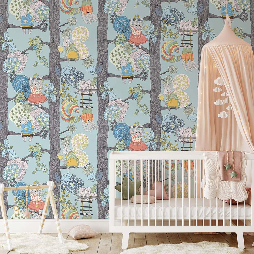 custom squirrels gaming animal wallpaper mural for nursery room decor