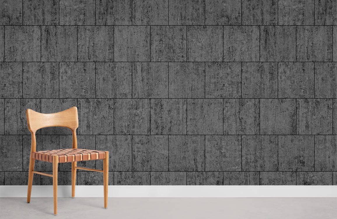 Wall art in the style of gray brick