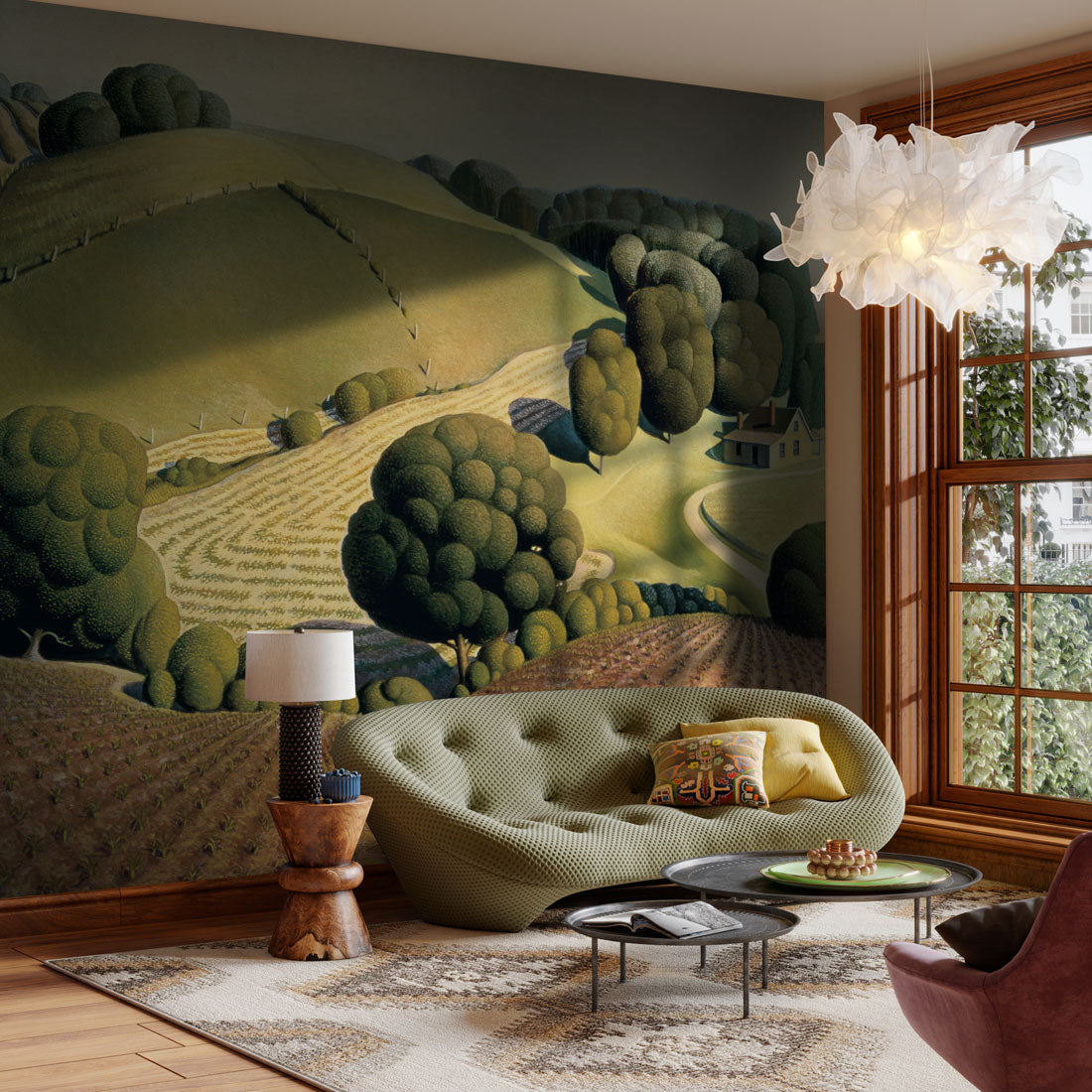 Rolling Pastoral Bliss Mural Wallpaper