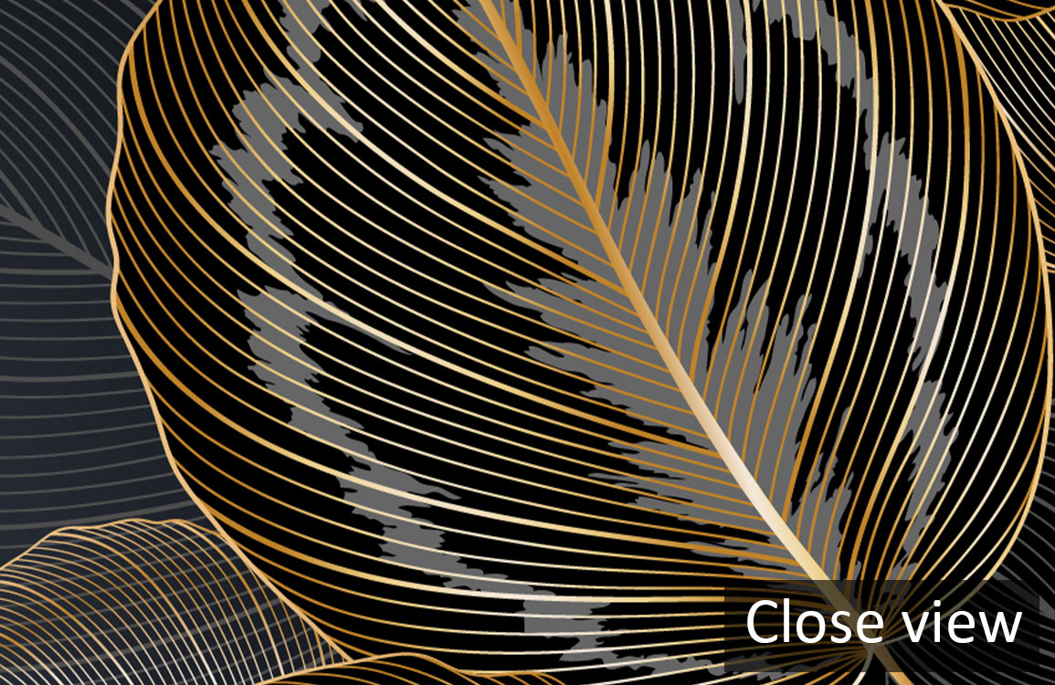 Golden Leaf Elegance Mural Wallpaper