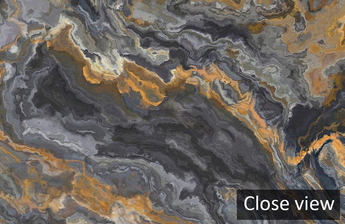 Midnight Gold Marble Mural Wallpaper