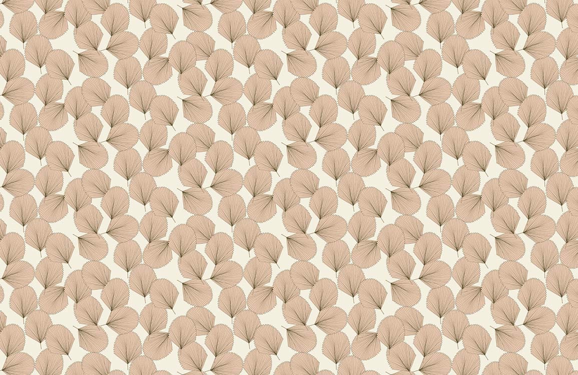 Home décor wallpaper mural of cluttered ginkgo leaves