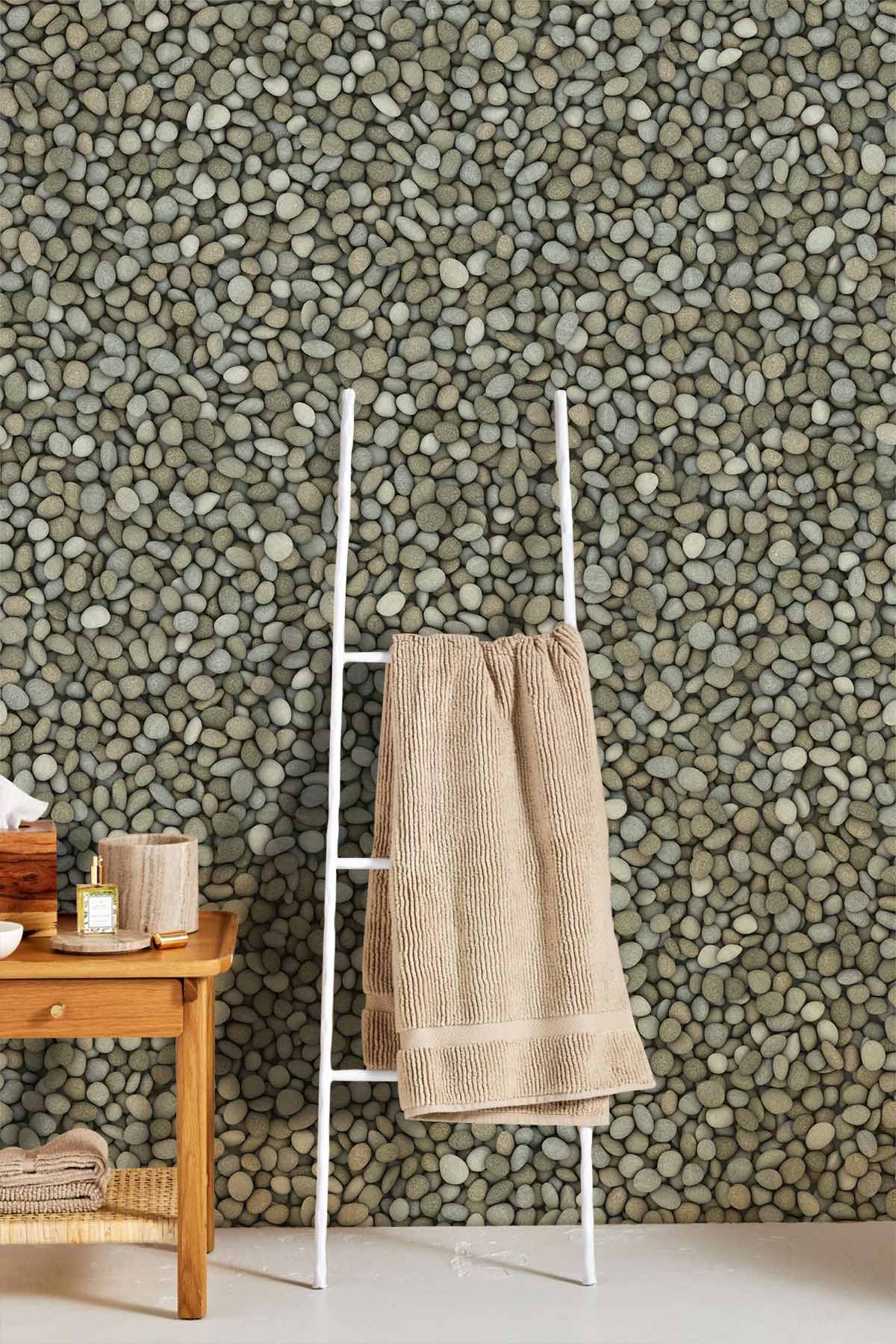 Cobblestone Texture Industrial Custom Wallpaper Design