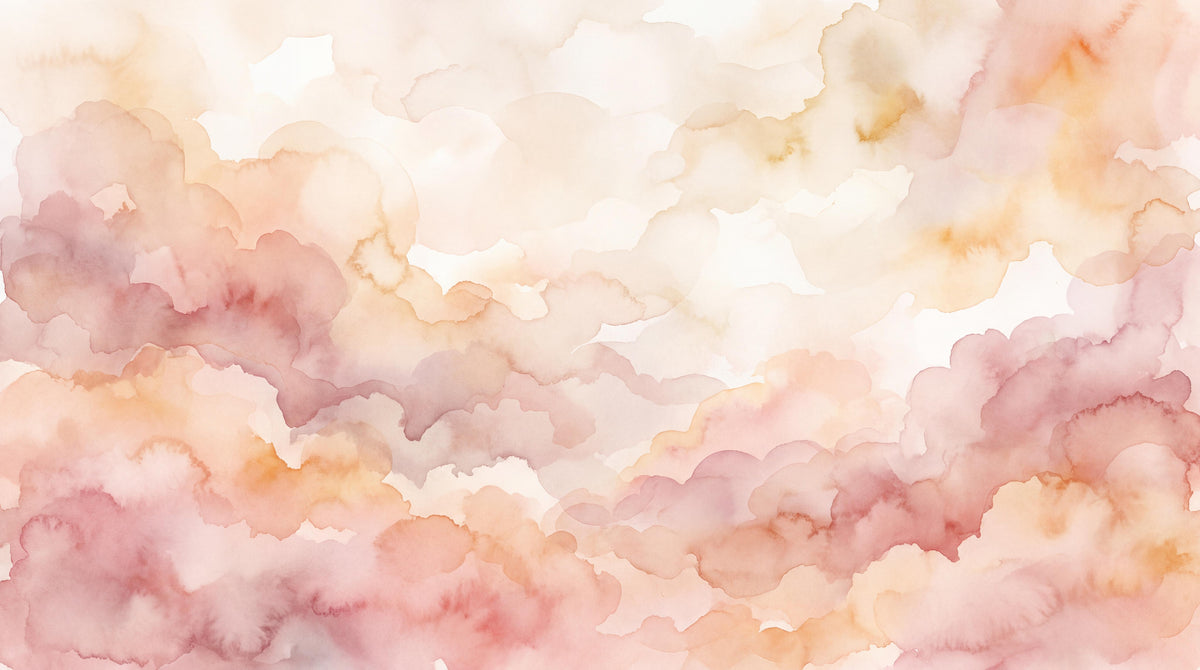Soft Blush Alcohol Ink Clouds Wallpaper Mural - image 5