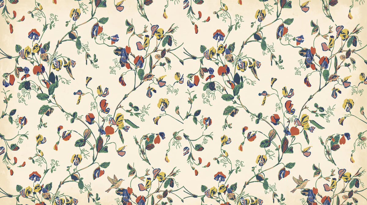Graceful Birds and Flowering Vines Wallpaper Mural - image 6