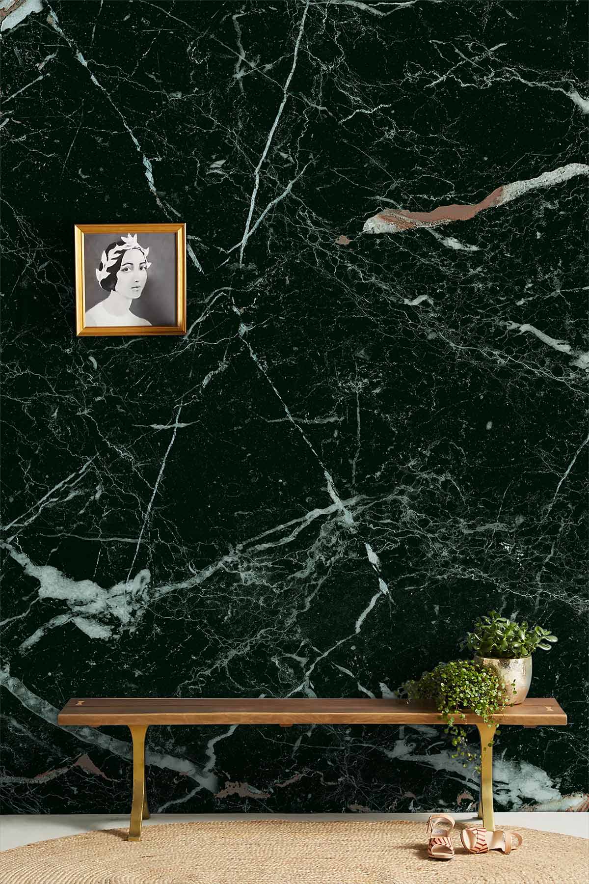 Dark Green Marble Wallpaper Custom Design