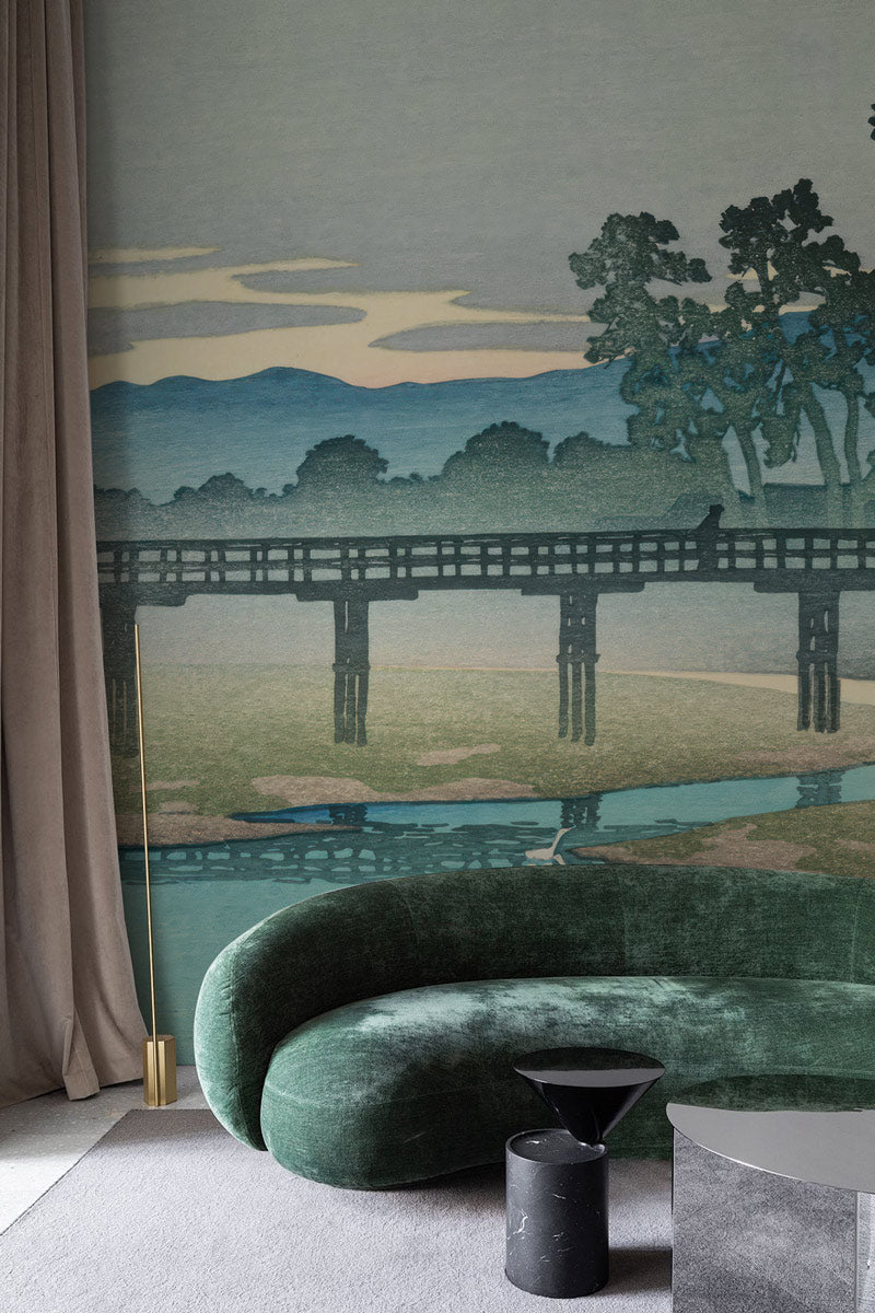 Twilight Bridge Harmony Mural Wallpaper