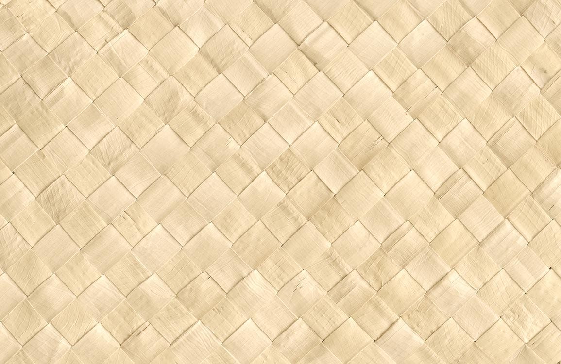 Wallpaper with a Flax Mat Pattern and a Plain Mural