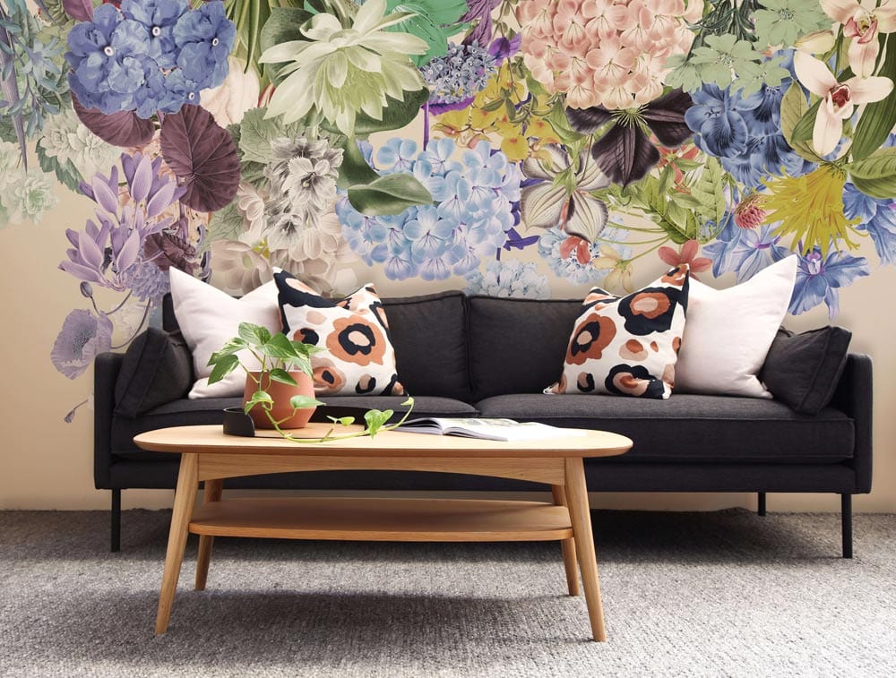 colorful flowers union wallpaper lounge