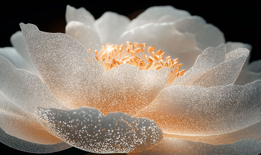 Golden Sparkle Petals Mural Wallpaper