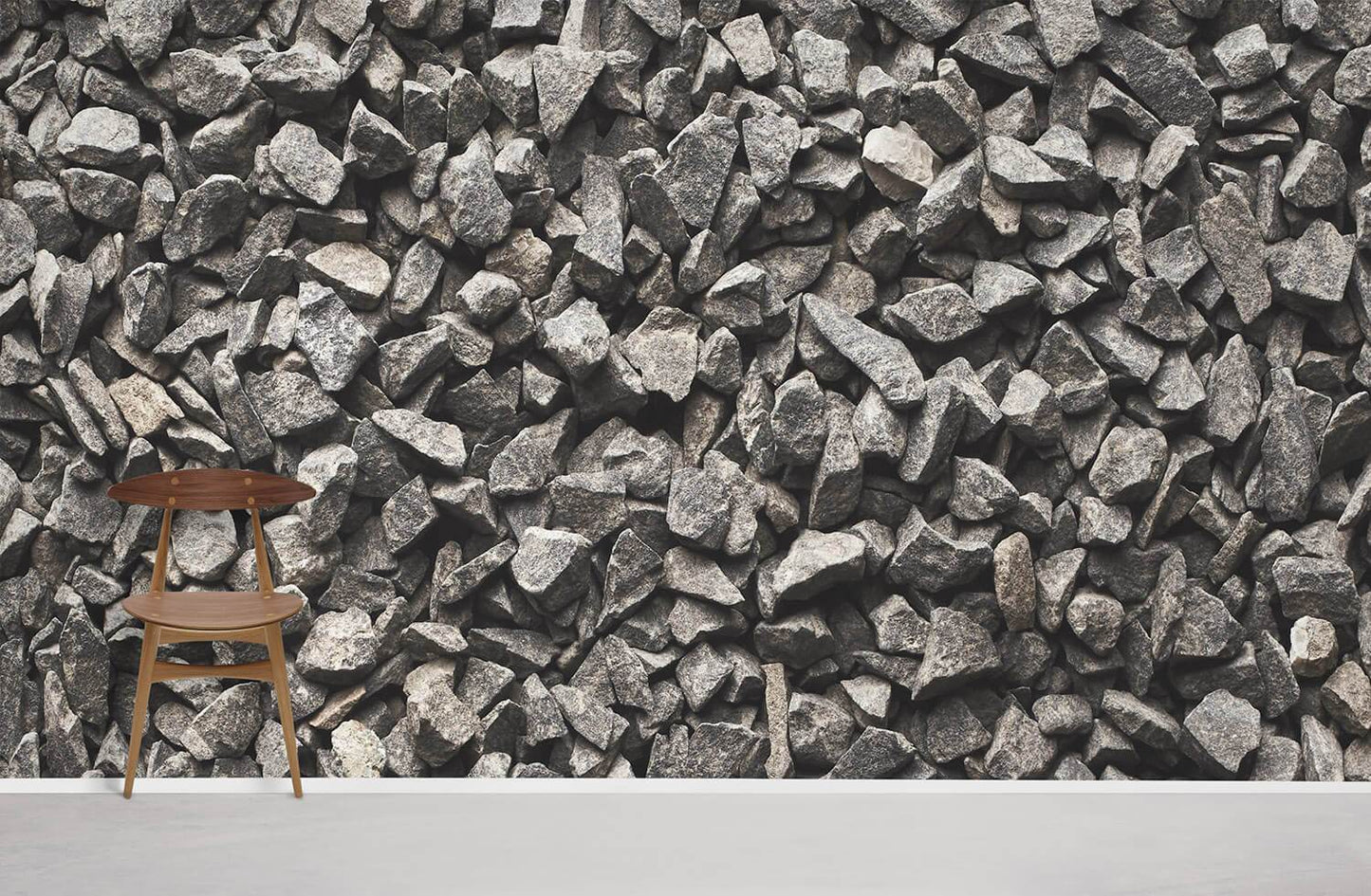 Wallpaper Mural with a Gray Rubbles Effect, Perfect for Decorating Your Home