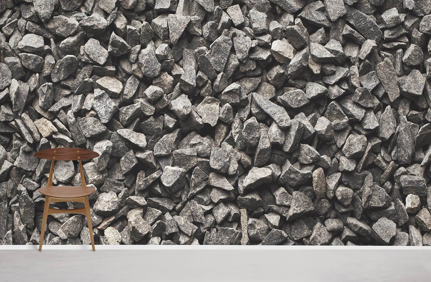 Wallpaper Mural with a Gray Rubbles Effect, Perfect for Decorating Your Home