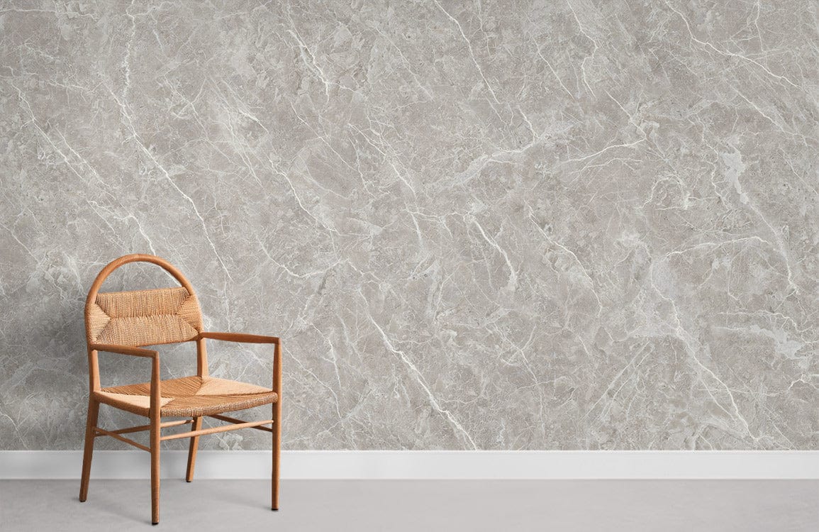 Gray Marble Room Wallpaper Mural Decoration Idea