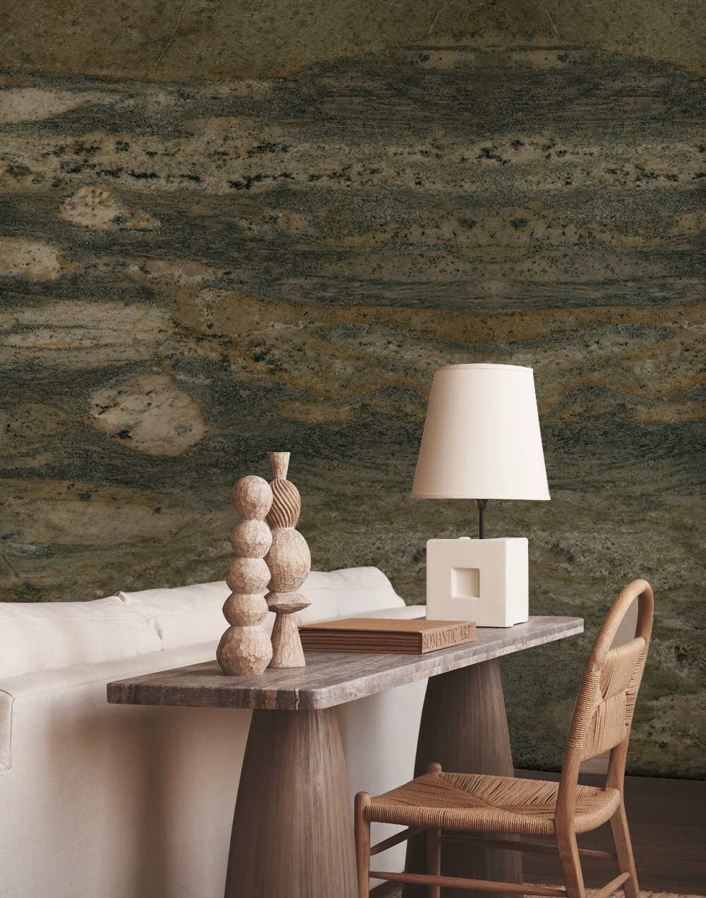 Horrizontal Corroded Stone Wallpaper Mural Home Interior Decor