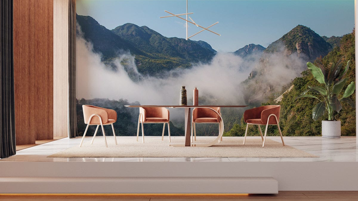 Mountain with Fog Landscape Wall Mural Art Interior