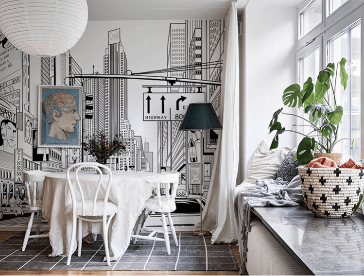 New York City Street Wallpaper Mural art design