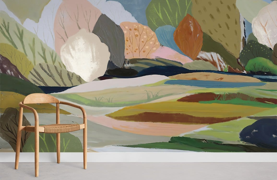 Oil Painting Forest wallpaper mural room