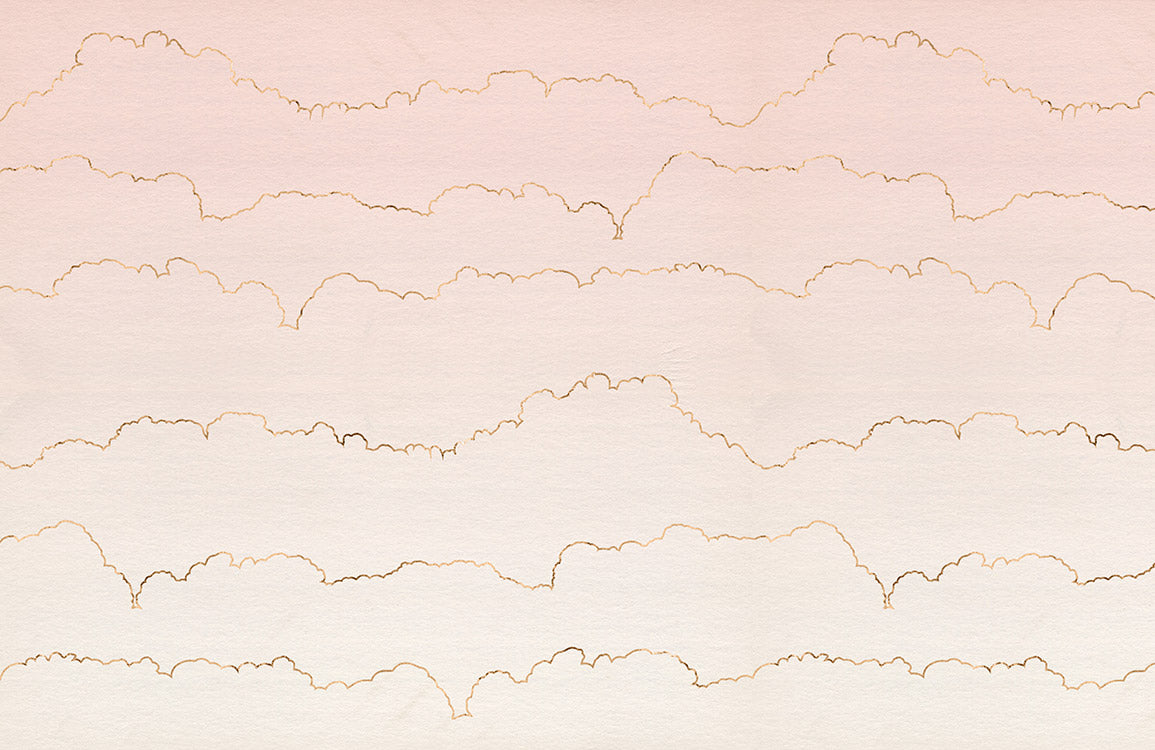 Abstract Watercolor Pink Blue Wallpaper Mural