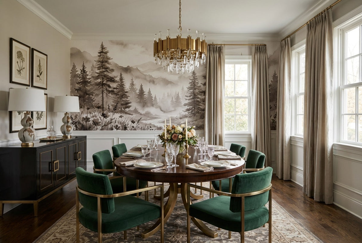Moss Mountain Pine Forest Wallpaper Mural interior setting