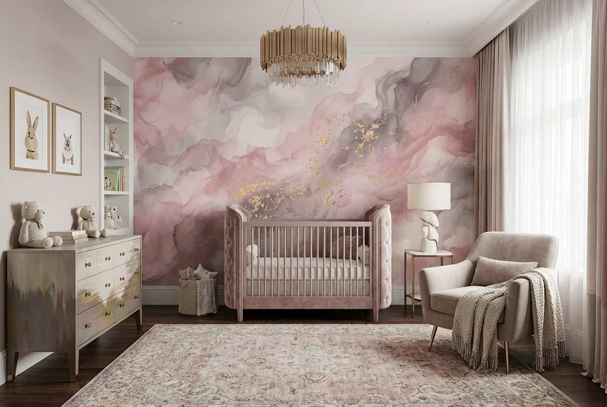 Pink Marble Wallpaper Mural view 7
