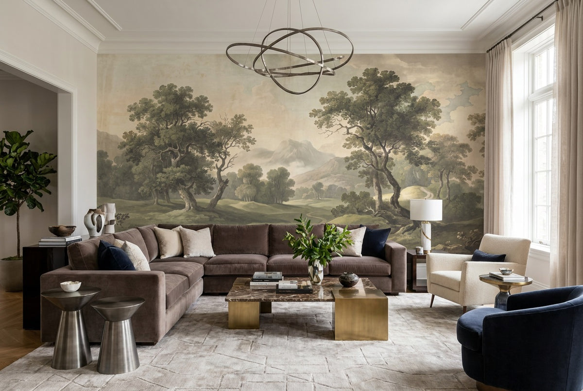 Sage Rolling Hills Forest Wallpaper Mural - 7